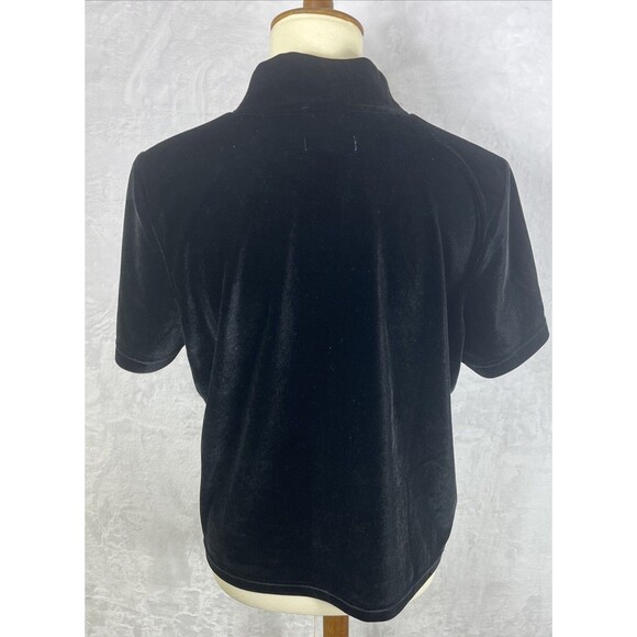 Madewell Velour Blouse Short Sleeved Black Size Large - Picture 4 of 8